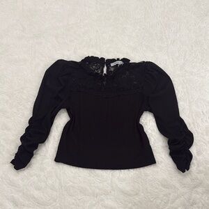 Elegant Black Lace Women's Top